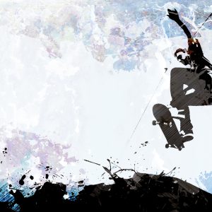 Papier Peint Faire Du Skateboard Dans Un Style Graphique – Image 1
