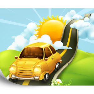 Papier Peint Voiture Et Rue De Conte De Fées – Image 2