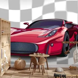 Papier Peint Voiture De Sport Rouge – Image 3