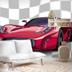 Papier Peint Voiture De Sport Rouge – Image 4