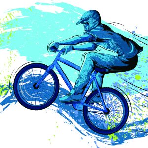 Papier Peint Cycliste Dans Le Style Graffiti – Image 1