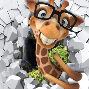 Papier Peint Girafe Qui Rit Avec Des Lunettes – Image 1