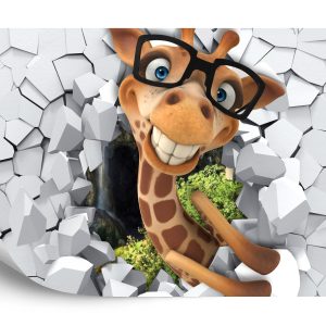 Papier Peint Girafe Qui Rit Avec Des Lunettes – Image 2