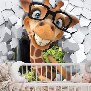 Papier Peint Girafe Qui Rit Avec Des Lunettes – Image 6