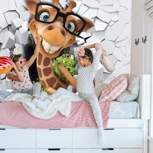 Papier Peint Girafe Qui Rit Avec Des Lunettes – Image 7