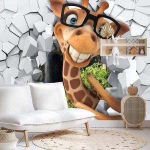 Papier Peint Girafe Qui Rit Avec Des Lunettes – Image 4
