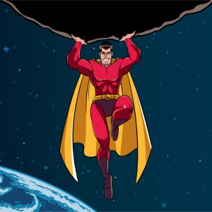 Papier Peint Super-Héros Dans L'espace – Image 1