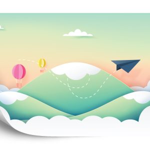 Papier Peint Avion En Papier Dans Le Ciel – Image 2