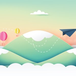 Papier Peint Avion En Papier Dans Le Ciel – Image 1