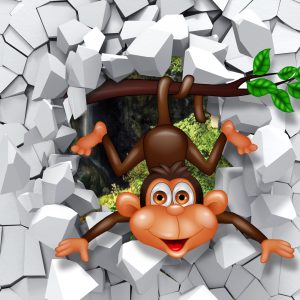 Papier Peint Singe Heureux – Image 1