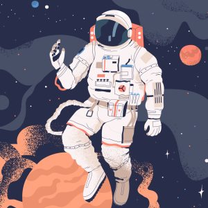 Papier Peint Astronaute Dans L'espace Et Les Planètes – Image 1