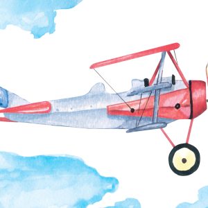 Papier Peint Avions Peints À L'aquarelle – Image 1