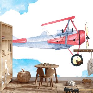 Papier Peint Avions Peints À L'aquarelle – Image 3