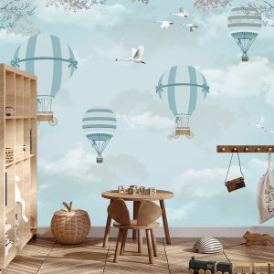 Papier Peint Ballons Et Avions Rétro – Image 3