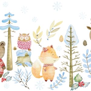 Papier Peint Animaux De La Forêt De Style Scandinave Ve90-60 – Image 1