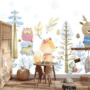 Papier Peint Animaux De La Forêt De Style Scandinave Ve90-60 – Image 3