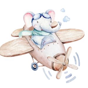 Papier Peint Petit Éléphant Dans L'avion – Image 1