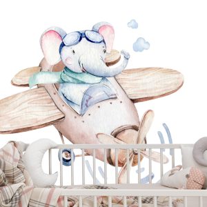 Papier Peint Petit Éléphant Dans L'avion – Image 6