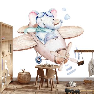 Papier Peint Petit Éléphant Dans L'avion – Image 3