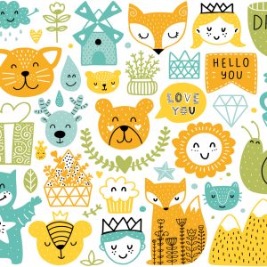 Papier Peint Ours En Peluche Et Plantes – Image 1
