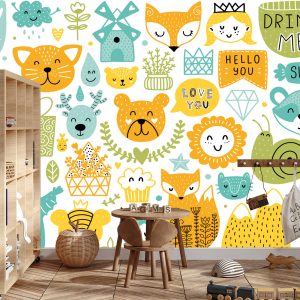 Papier Peint Ours En Peluche Et Plantes – Image 3