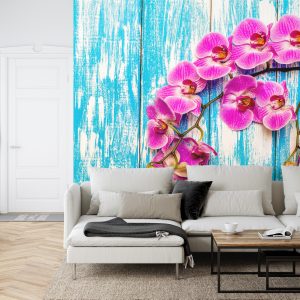 Papier Peint Orchidées Sur Fond De Planches – Image 6