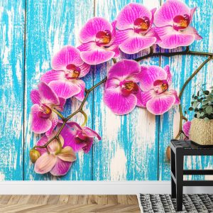 Papier Peint Orchidées Sur Fond De Planches – Image 7