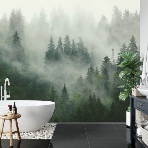 Papier Peint Forêt Dans Le Brouillard – Image 5