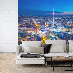 Papier Peint Vue À Vol D'oiseau De Berlin La Nuit – Image 6