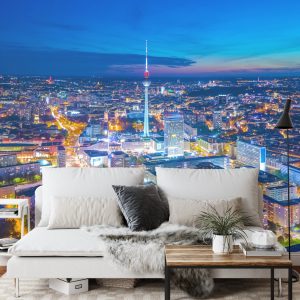 Papier Peint Vue À Vol D'oiseau De Berlin La Nuit – Image 3