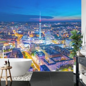 Papier Peint Vue À Vol D'oiseau De Berlin La Nuit – Image 5