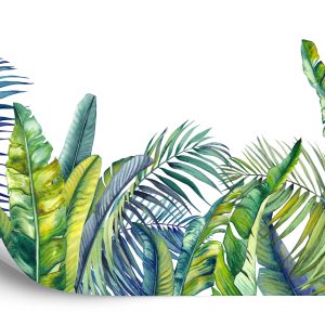 Papier Peint Plantes Tropicales Vertes Et Bleues – Image 2