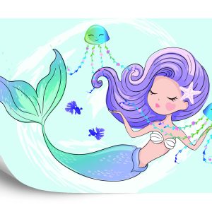 Papier Peint Sirène Aux Méduses – Image 2