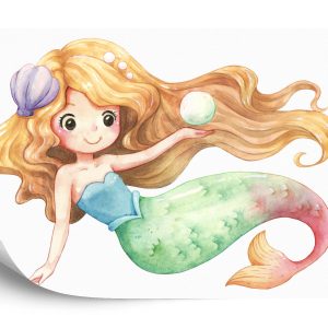 Papier Peint Sirène Peinte À L'aquarelle – Image 2