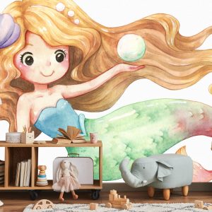 Papier Peint Sirène Peinte À L'aquarelle – Image 5