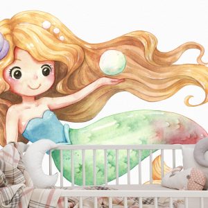 Papier Peint Sirène Peinte À L'aquarelle – Image 6