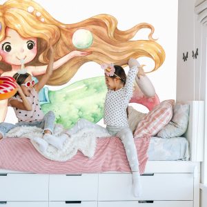 Papier Peint Sirène Peinte À L'aquarelle – Image 7