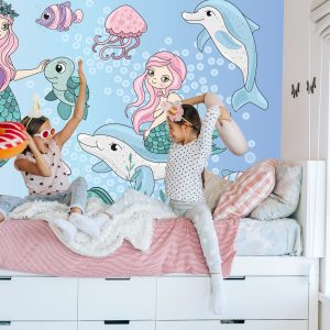 Papier Peint Sirènes Avec Des Animaux Marins – Image 7