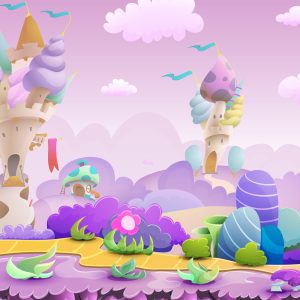 Papier Peint Terre De Conte De Fées Colorée – Image 1