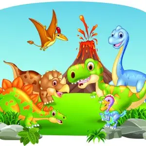Papier Peint Dinosaures Heureux – Image 1