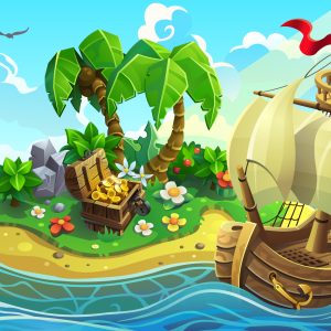 Papier Peint L'île Au Trésor Des Pirates – Image 1