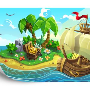 Papier Peint L'île Au Trésor Des Pirates – Image 2