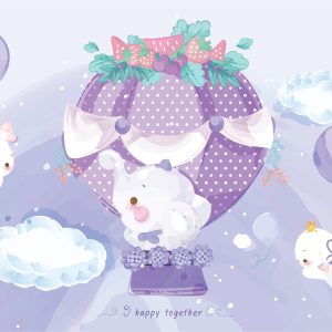 Papier Peint Animaux De Conte De Fées Avec Des Ballons – Image 1