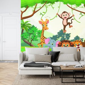 Papier Peint Animaux Heureux Dans La Jungle – Image 6