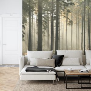 Papier Peint Forêt Arbres Brouillard – Image 6