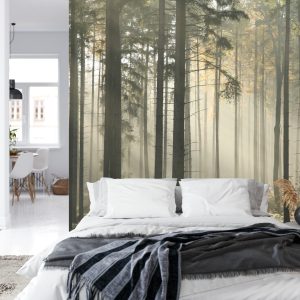Papier Peint Forêt Arbres Brouillard – Image 8