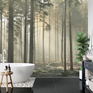 Papier Peint Forêt Arbres Brouillard – Image 5