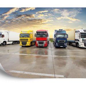 Papier Peint Camions Colorés Dans Le Parking – Image 2