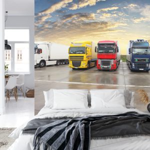 Papier Peint Camions Colorés Dans Le Parking – Image 8