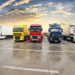 Papier Peint Camions Colorés Dans Le Parking – Image 1